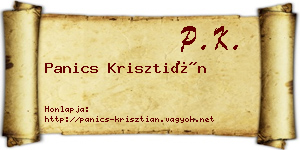 Panics Krisztián névjegykártya